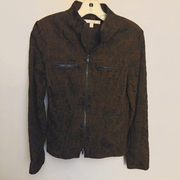 Cache Luxe Women's Reptile Print Stretch Jacket Size S - Picture 2 of 7